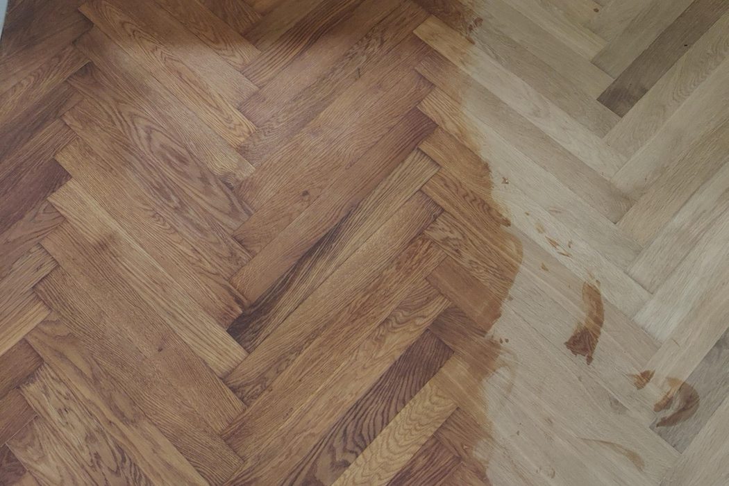 Odnowiony 100-letni parkiet dębowy – Olejowanie - przed i po